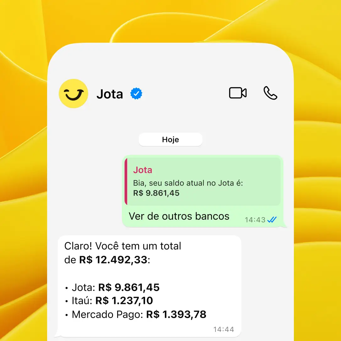 Open Finance mostrando saldos de múltiplos bancos no WhatsApp