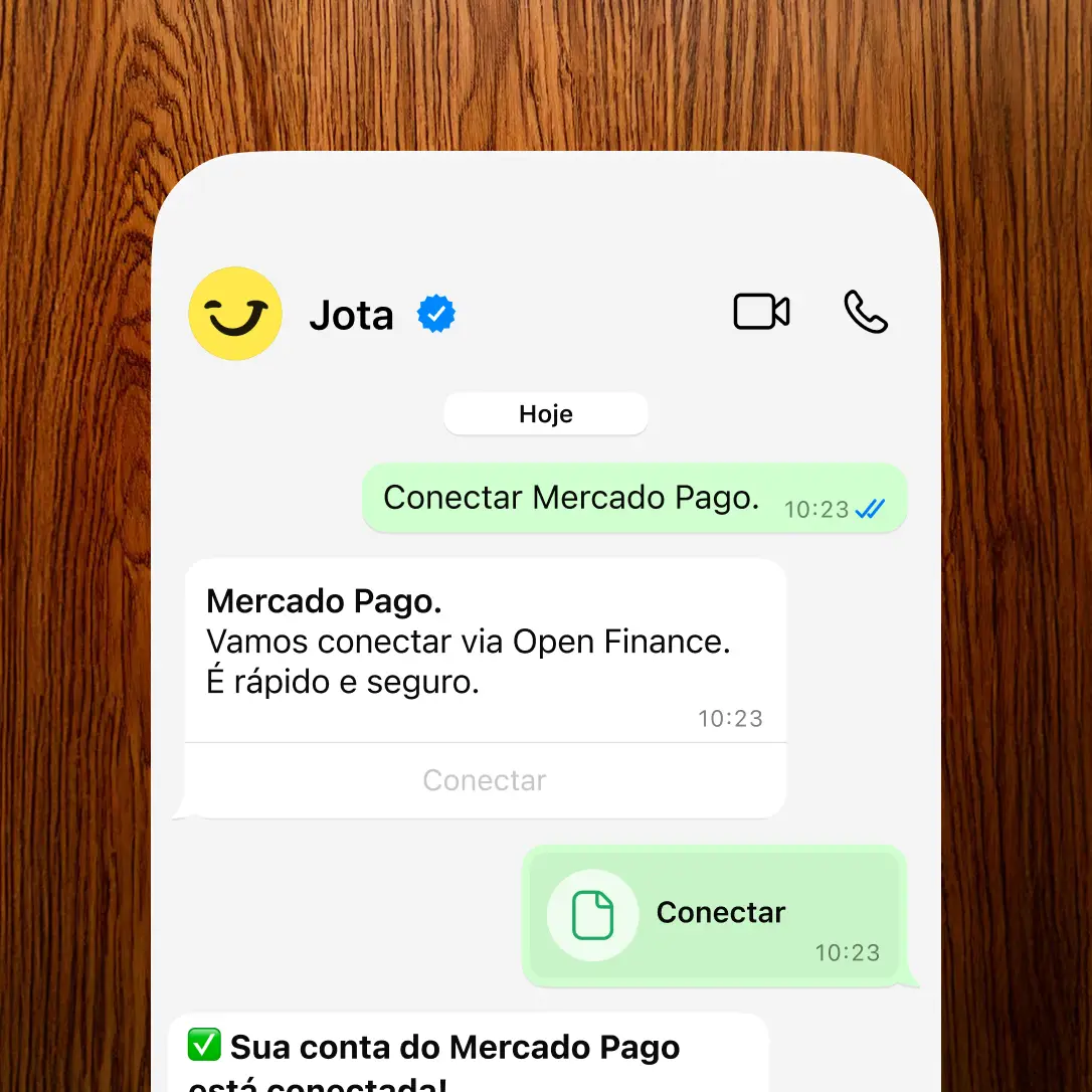 Controle total pelo WhatsApp com o Jota