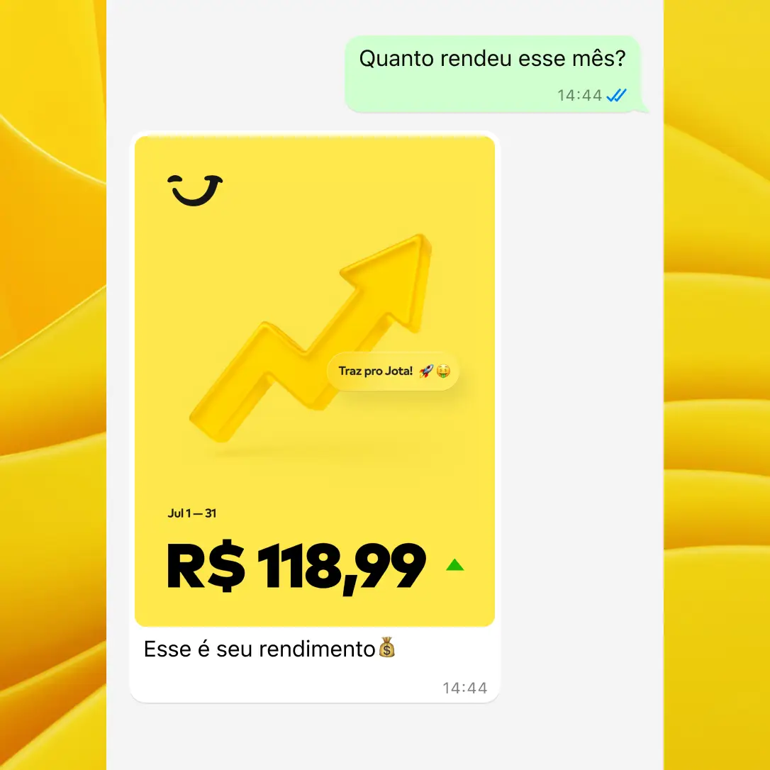 Rendimento automático de 100% do CDI no WhatsApp
