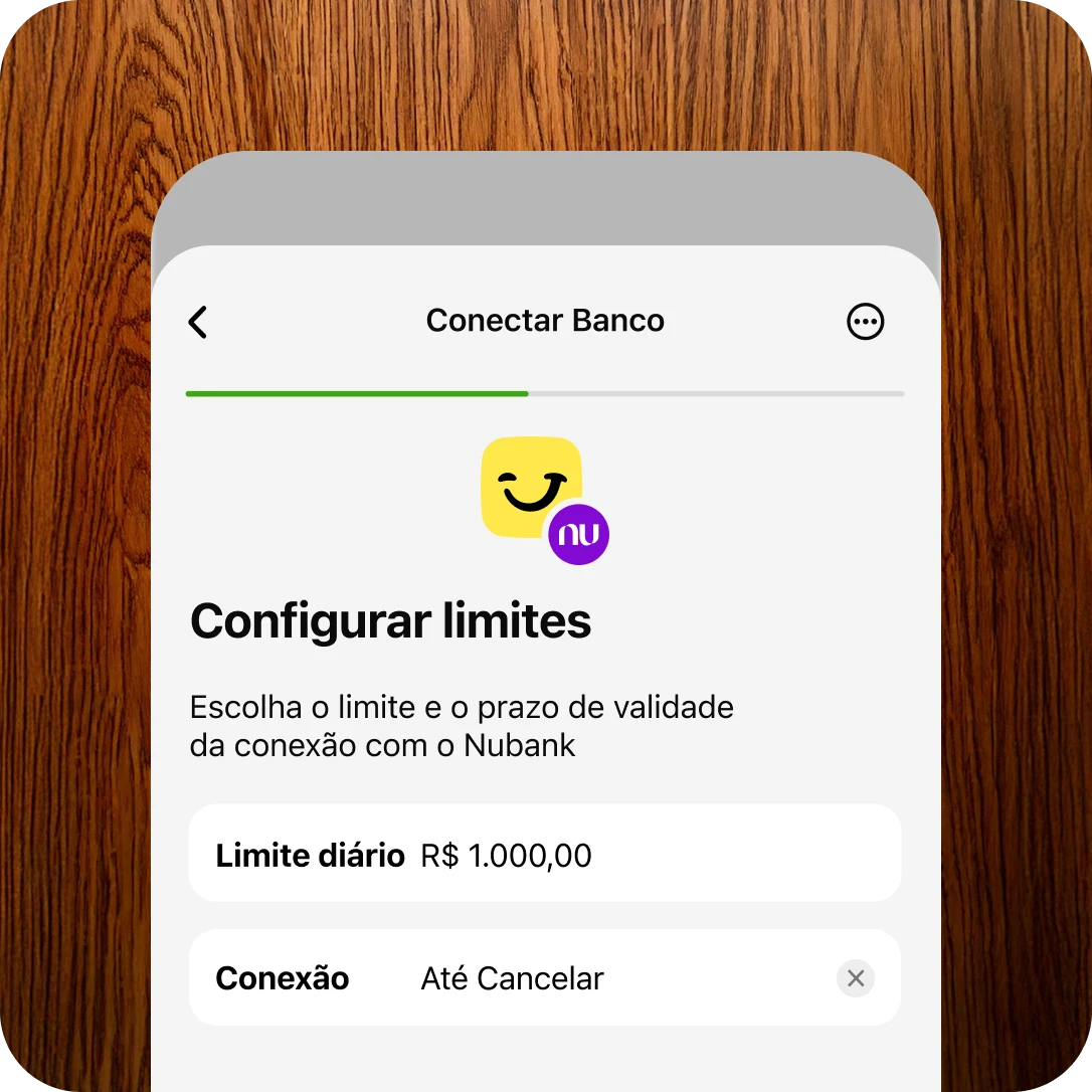Configurar limites de conexão bancária