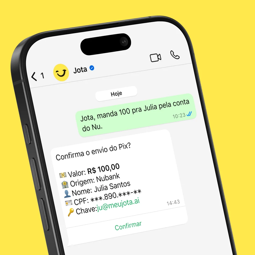 Suas contas bancárias no WhatsApp via Jota