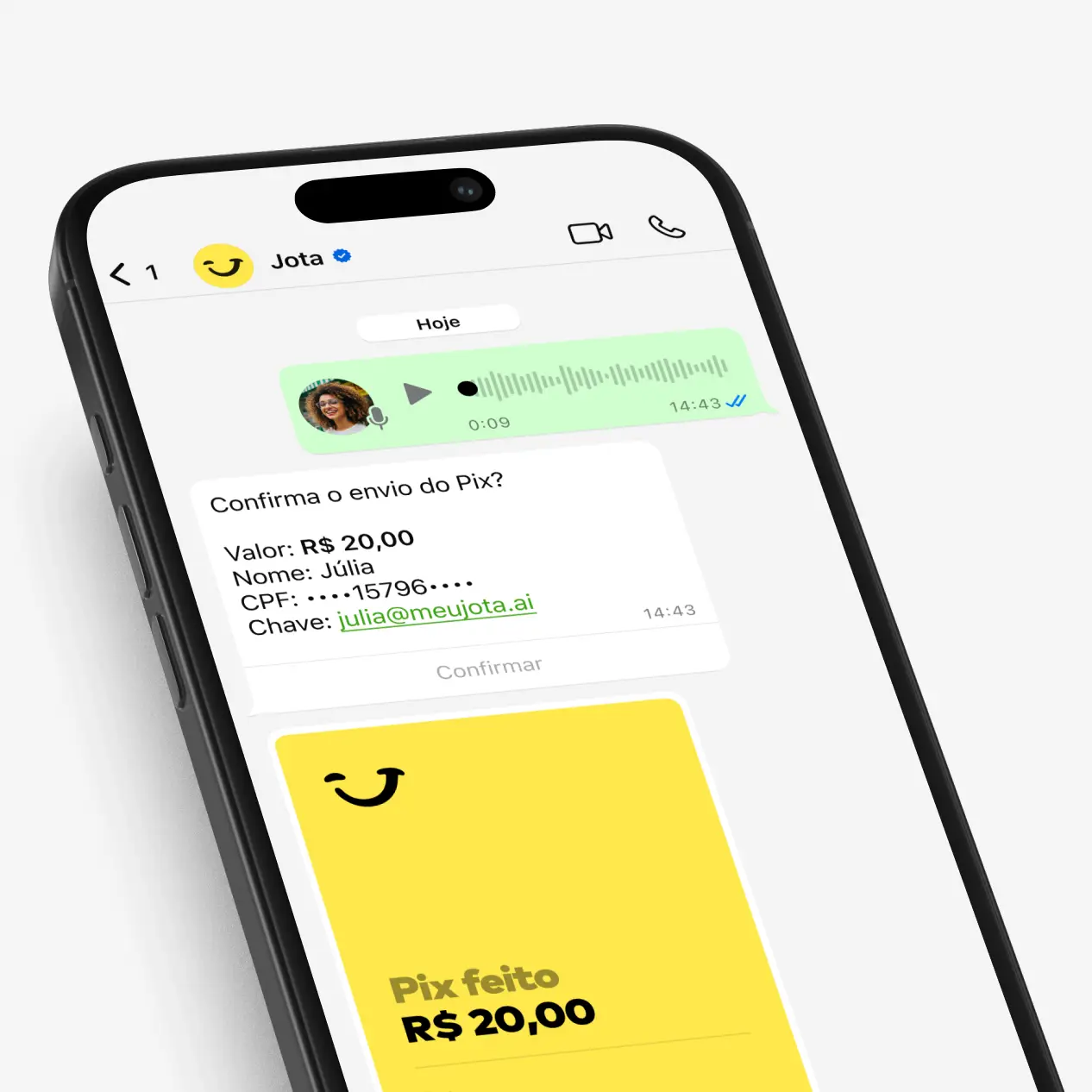 Pix no Jota - Envie e receba dinheiro pelo WhatsApp