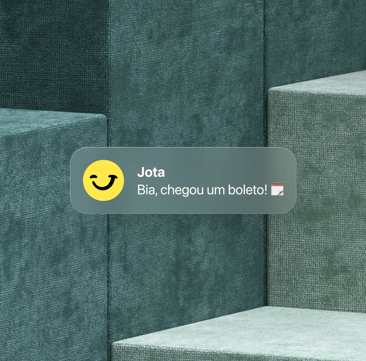 Notificação do Jota avisando sobre chegada de um novo boleto no WhatsApp