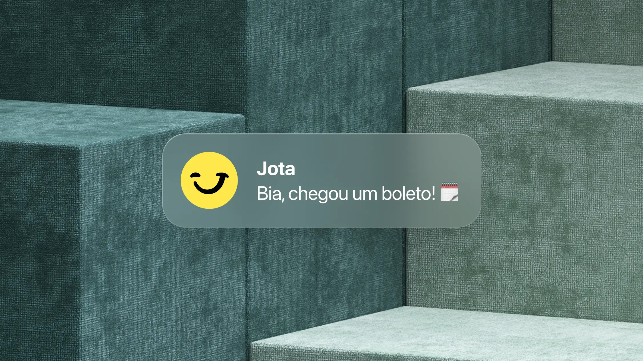 Notificação do Jota avisando sobre chegada de um novo boleto no WhatsApp