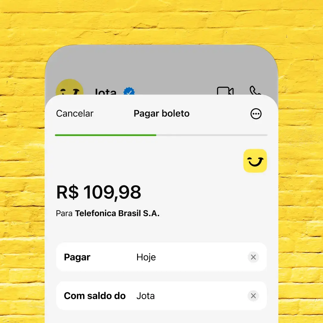 Cliente pagando ou agendando boletos pelo WhatsApp com o Jota