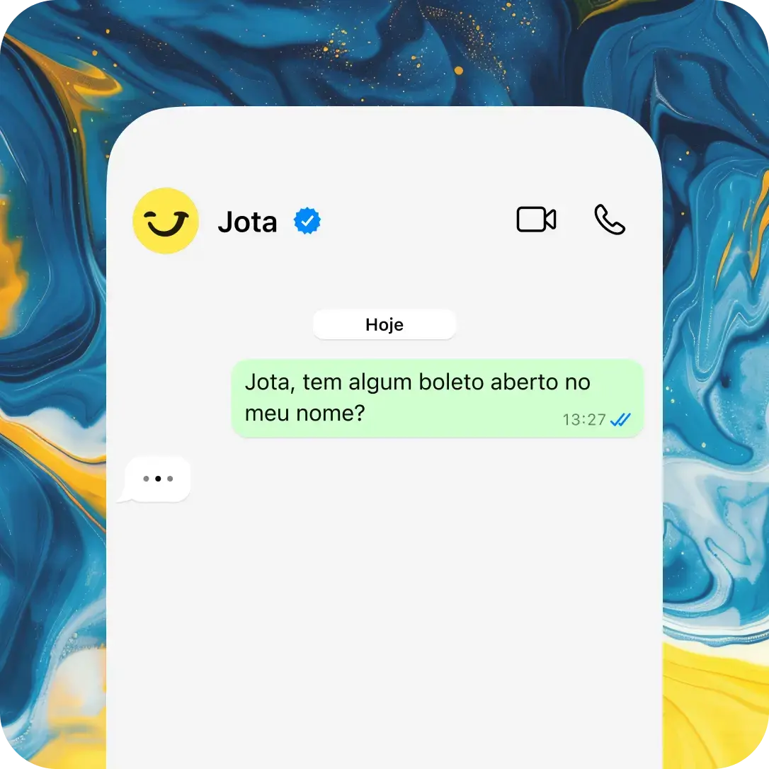 Lista de todos os boletos no nome do cliente mostrada pelo Jota no WhatsApp