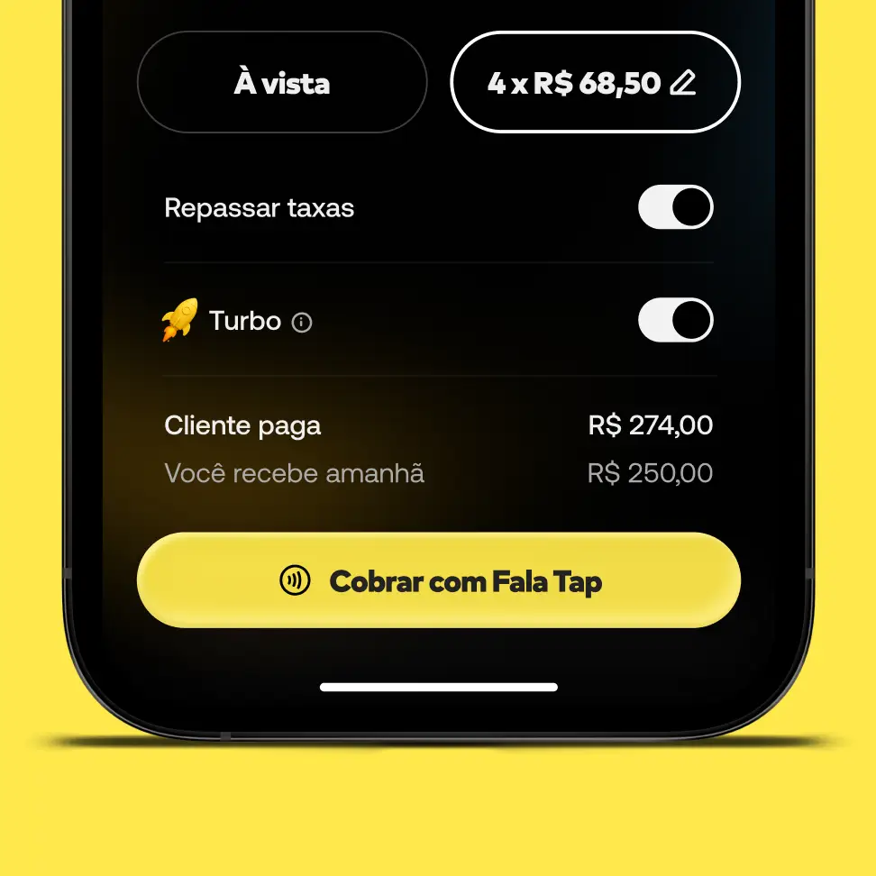 Taxa Zero no Fala Tap no app Jota