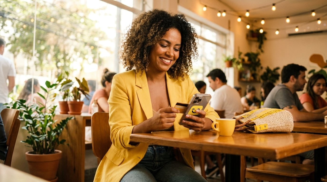 Celular que vira maquininha para pagamentos de cartão D+1