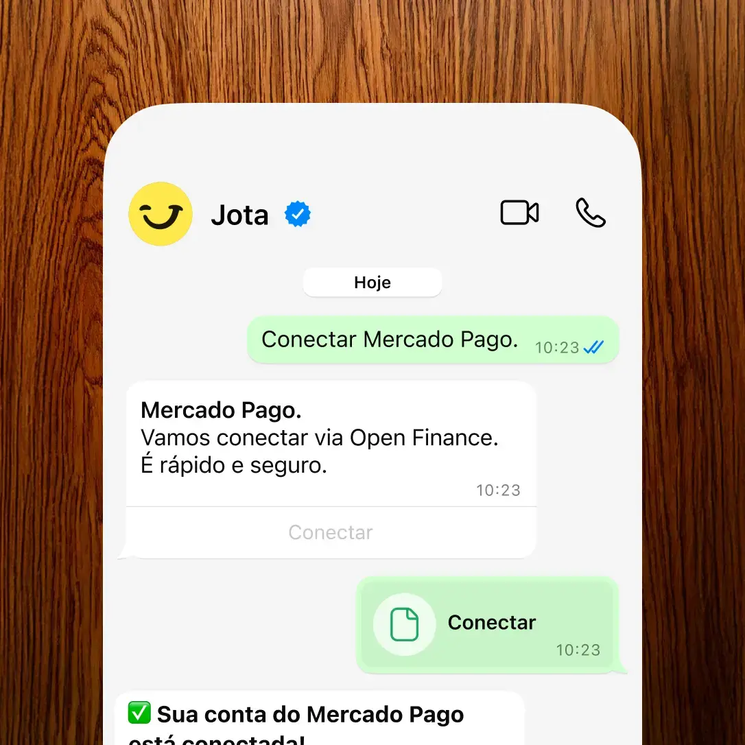 Controle total pelo WhatsApp com o Jota