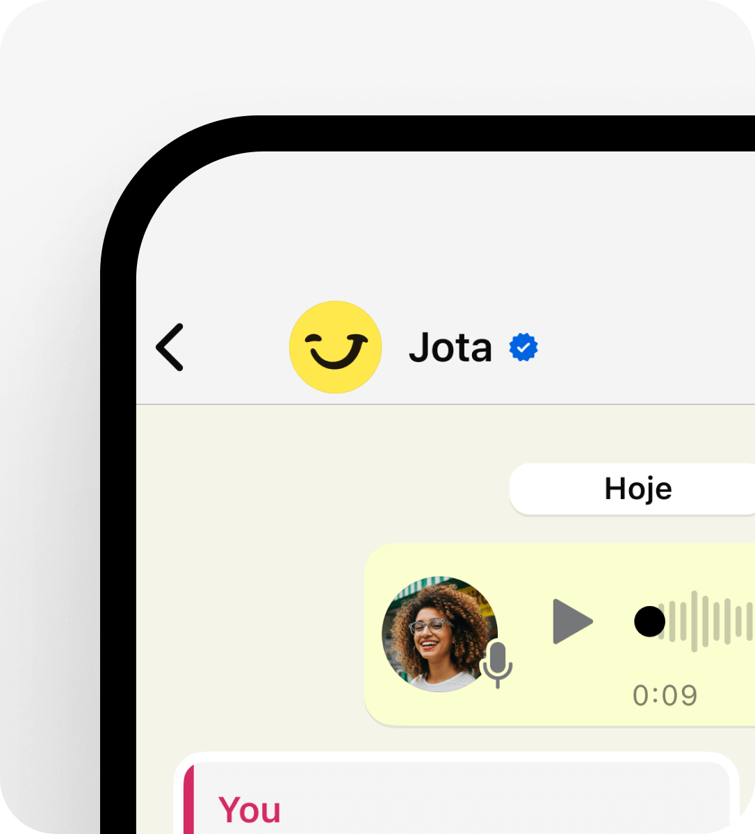 Selo Meta Business Verified na conversa com o Jota
