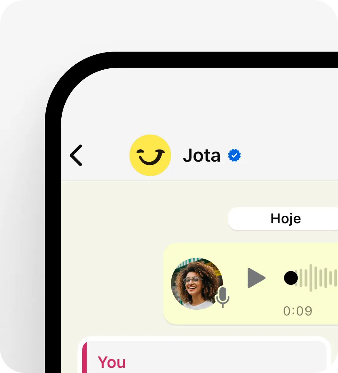 Selo Meta Business Verified na conversa com o Jota